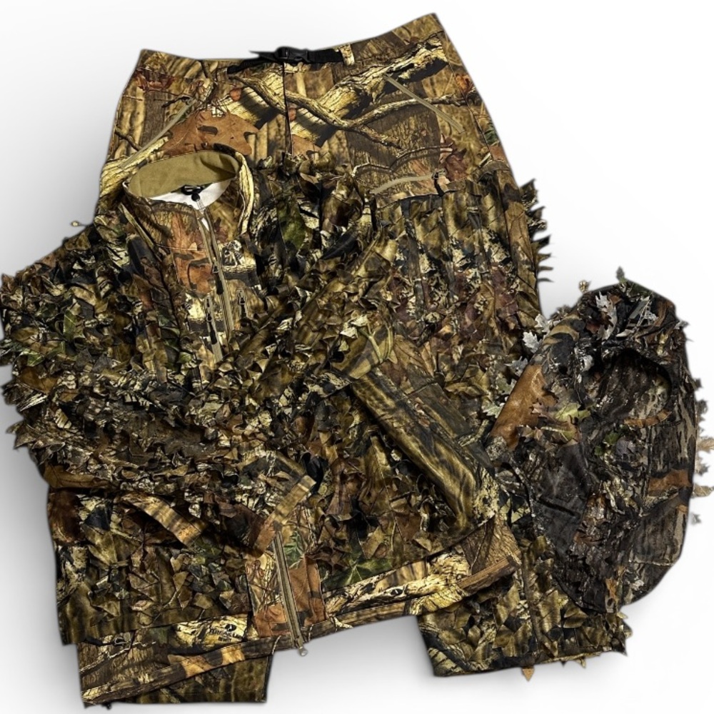 Nwt Hunting Outdoors Camo Foliage Leafy Fringe Hybrid Pants Jacket Hat‎ Set 2X